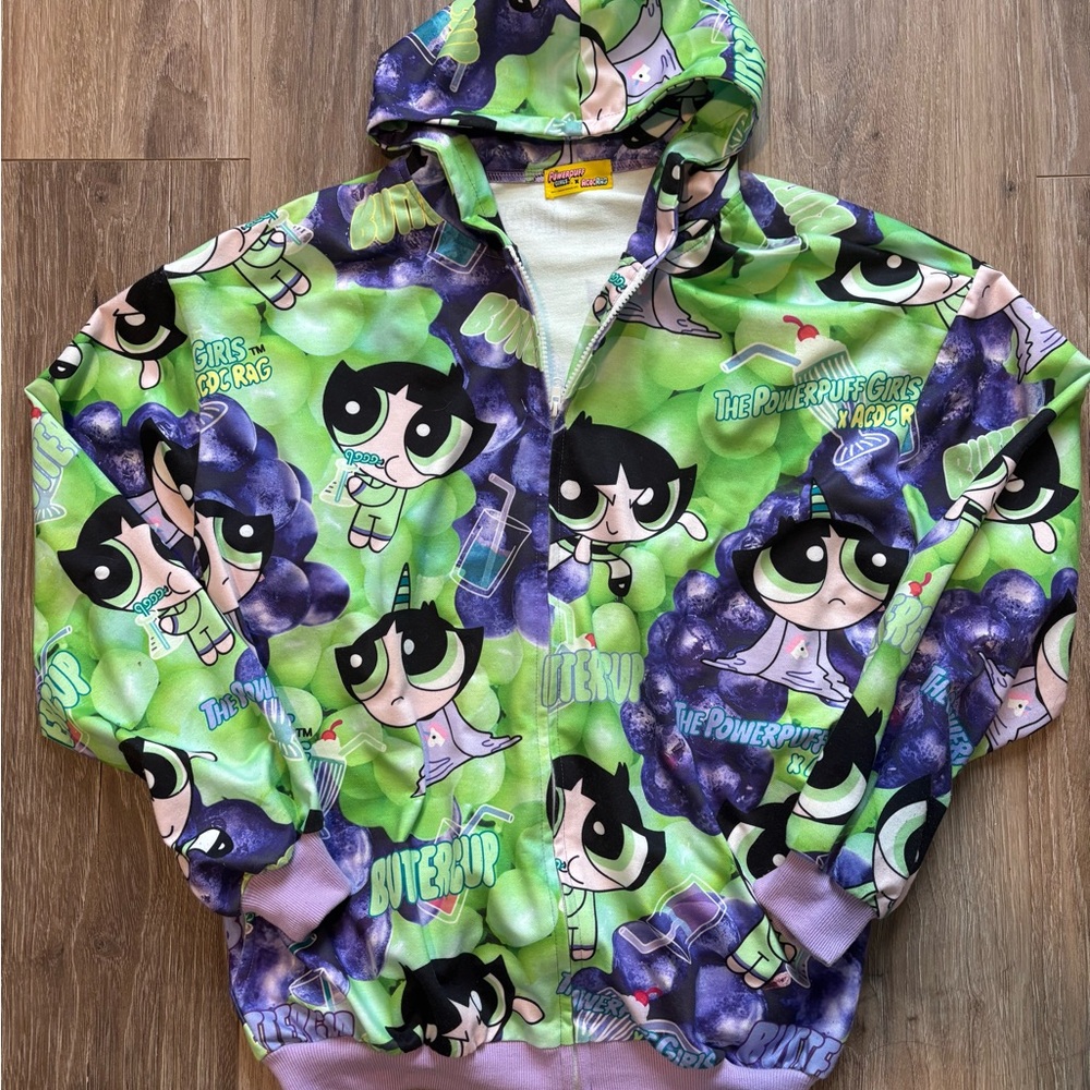 Vintage Powerpuff Girl Streetwear Zip Up Hoodie